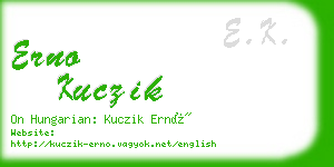 erno kuczik business card